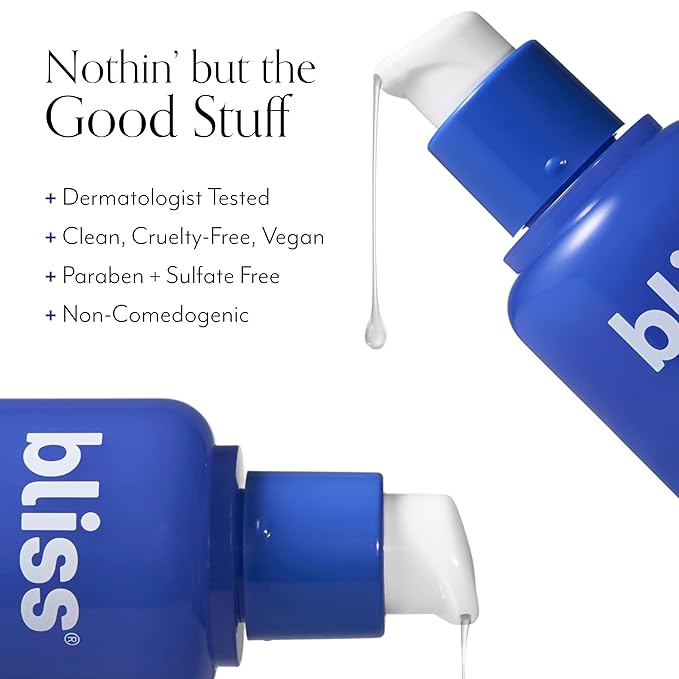 Bliss Vitamin C Face Serum + Glow & Hydrate Hyaluronic Acid Peptides + Niacinamide Antioxidant Brightening Dark Spot - Anti-Aging - Renew Night Acne Glycolic Uneven Tone
