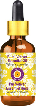 dève herbes Pure Vetiver Essential Oil (Vetiveria zizanoides) with Glass Dropper Steam Distilled 5ml (0.16 oz)
