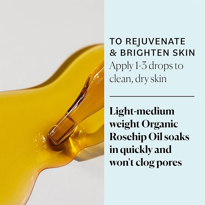 Sky Organics Travel Size Revitalizing Glow Face Oil, Rosehip Oil for Face – Nourishes Without Clogging Pores, Rosehip Seed Oil Organic for Bright Skin, 100% Pure Rose Hip Oil, Cold-Pressed