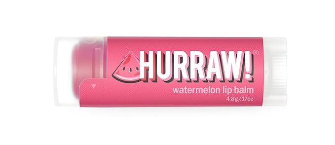 Hurraw! Watermelon Lip Balm: Organic, Certified Vegan, Cruelty and Gluten Free. Non-GMO, 100% Natural Ingredients. Bee, Shea, Soy and Palm Free. Made in USA