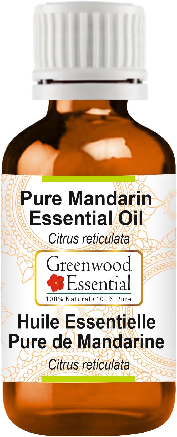 Greenwood Essential Mandarin Essential Oil (Citrus reticulata) Pure | Non-Sticky | Non-Greasy | Lightweight | Men & Women | All Skin Types | Steam Distilled 30ml (1 oz)