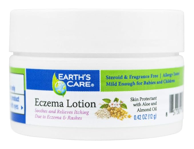 Earth's Care Eczema Lotion - Natural Lotion for Eczema - Safe and Mild Eczema Lotion for Adults and Kids, Trial Size (0.42 OZ)