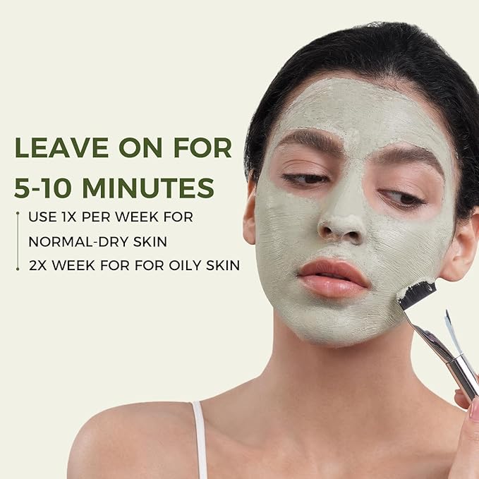 CHANDO HIMALAYA Purifying Green Tea Mask(2Pack), Natural Facial Clay Mask Deep Pore Cleansing with Green Tea Extract and Portulaca Extract, for Clogged Pores, Detoxifies & Balance Oil, 7 fl.oz