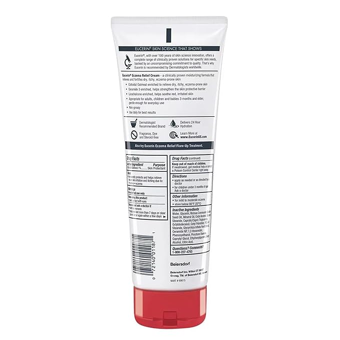 Eucerin Skin Care Set, Advanced Repair Lotion, Unscented Body Lotion for Dry Skin, 16.9 Fl Oz Eczema Relief Body Cream, Eczema Cream with Colloidal Oatmeal (Skin Protectant), 8 Oz