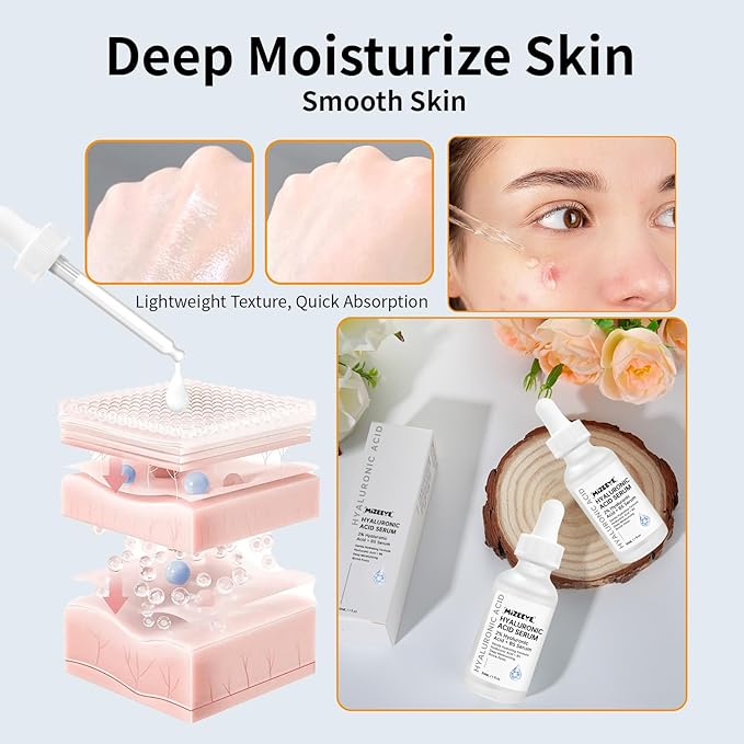 Hyaluronic Acid 2% + B5 Facial Serum, 30ML Hyaluronic Acid Serum For Face, Moisturizing, Shrink Pores