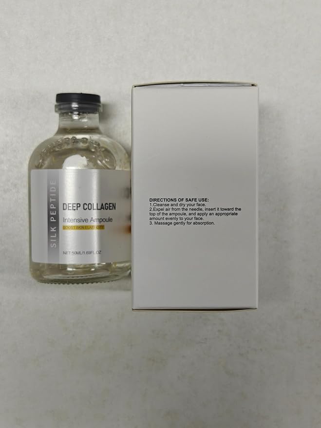 Deep Collagen Silk Peptide Lifting Ampoule Serum，Korean Facial Essence,Skin Firming & Moisturizing Serum (50ml)