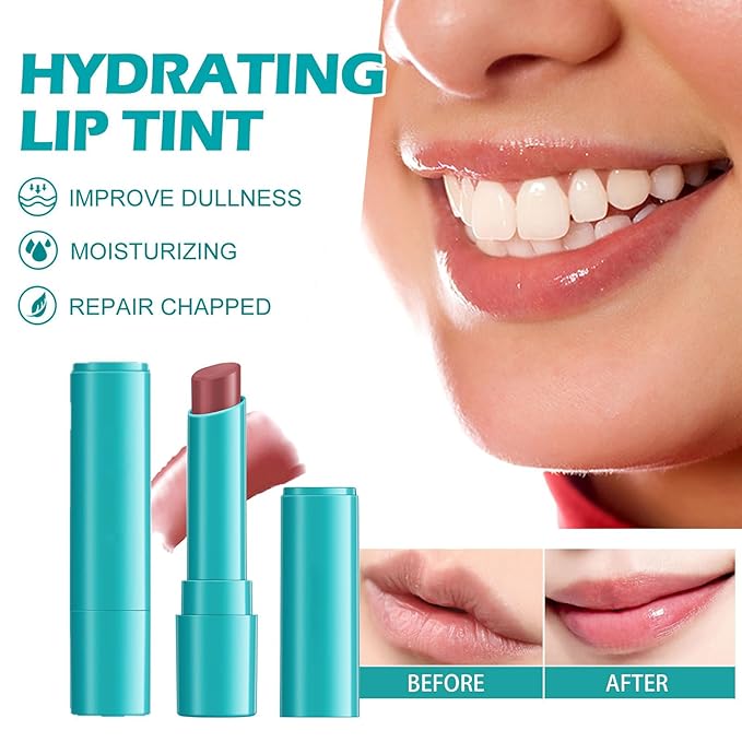 Charm Kiss Lip Tint Hydrating,Hydrating Lipstick,Powerful Moisturizing Water Lipstick Natural Ingredients, Non-Sticky And Long-Lasting, Glossy Lip Tint Stain for Women (2# Dusty Rose)