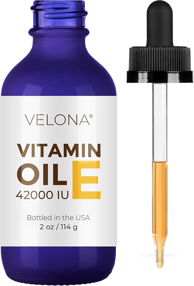 Vitamin E Oil - 2 oz | 42,000 IU | 100% Pure & Natural | for Face, Hair, Body, Skin Care, Stretch Marks, Nails, Cuticles, Scars | Food & Cosmetic Grade | Moisturizing Hexane Free…