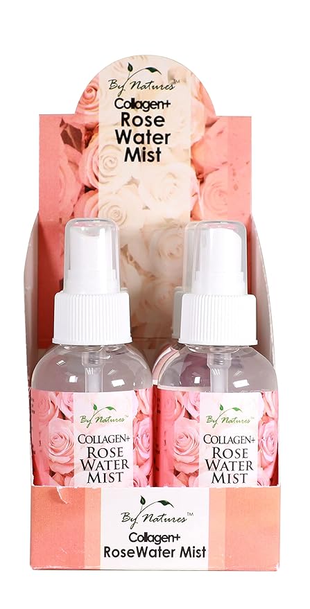 By Natures Collagen + Rose Water Mist Travel Size 3.4 oz (Pack of 3)