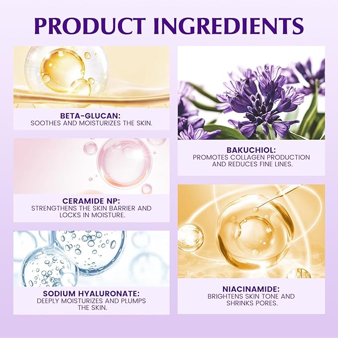 Bakuchiol Plumping Serum for Face, Hydrating Lightweight Essence with Niacinamide, Ceramides & Multi-Peptides, Boosts Skin Barrier, Leaves Smooth & Dewy-Looking Complexion, 1 fl oz