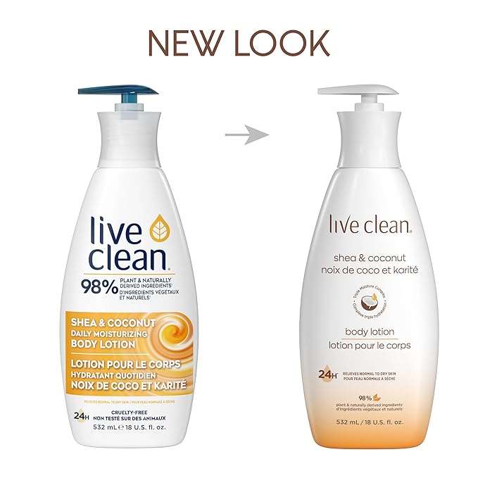 Live Clean Moisturizing Shea and Coconut Body Lotion, 18 Fl Oz