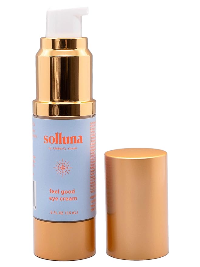 Solluna by Kimberly Snyder Anti-Aging Eye Cream — Plant Based Under Eye Treatment with Hyaluronic Acid, Ashwagandha, Calendula & Eyebright Botanicals (0.5oz) Non-Toxic, Cruelty-Free, Vegan & Non-GMO