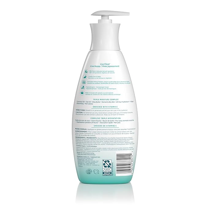 Live Clean Daily Moisturizing Body Lotion, Fragrance Free, 18 Fl Oz