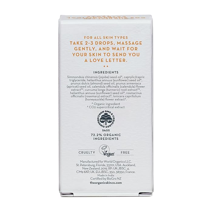 Gua Sha Oil for Face Care - Skin Brightening Serum for Dark Spots Fine Lines & Wrinkles with Organic Jojoba Calendula Sunflower & Turmeric Oil for Face Hydration Glow & Even Skin Tone (30mL)