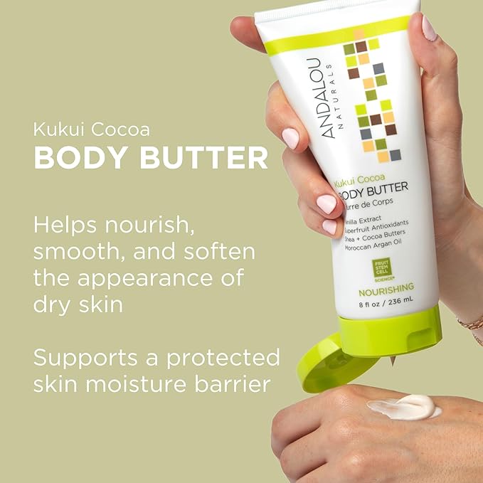 Andalou Naturals Body Butter Nrshng Kukui Cocoa, 8 oz
