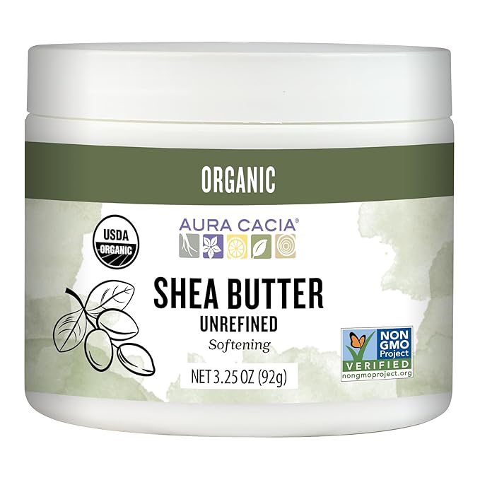 Aura Cacia Organic Shea Butter | Unrefined Body Care | 3.25 oz.