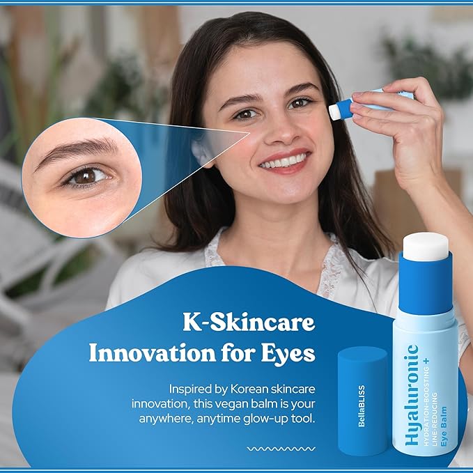 Bella Bliss Hyaluronic Eye Balm – Hydrating Under Eye Cream for Fine Lines, Puffiness & Dryness – Anti-Aging Formula – With Hyaluronic Acid – Made in Korea – 0.35 oz / 10g – Pack of 2