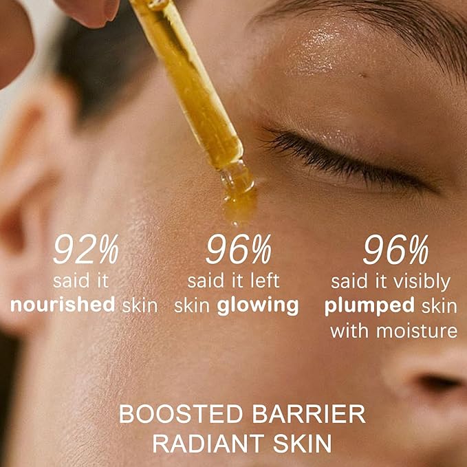 Lightweight Face Oil Serum with Squalane, Jojoba & Rosehip – Non-Greasy, Fast-Absorbing Formula for Dry/Sensitive Skin – Vegan, Fragrance-Free, Under Makeup Use