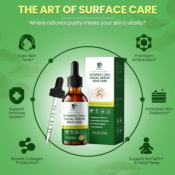 Lukaree Vitamin C Serum for Face – Brightening Vitamina C Facial Serum with Sodium Hyaluronate | Evens Skin Tone & Smooths Fine Lines | Antioxidant-Rich Beauty Product for All Skin Types,1 Fl Oz