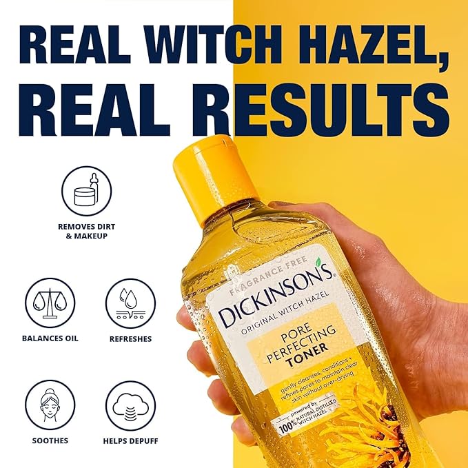 Dickinson's Original Witch Hazel Pore Perfecting Toner | 100% Natural Distilled Witch Hazel | America's #1 Toner | Refines Pores | Removes Impurities & Oil | 16 Fl Oz (Pack of 2)
