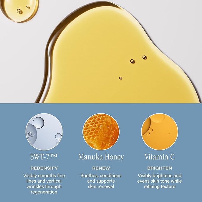 SKINN Anti-Aging Luminous Face Oil for Sensitive Dry & Mature Skin - Lightweight, Non-Greasy Facial Oil Reduces Fine Lines & Wrinkles - Manuka Honey & Vitamin C - Moisturizing Oil for Deep Hydration