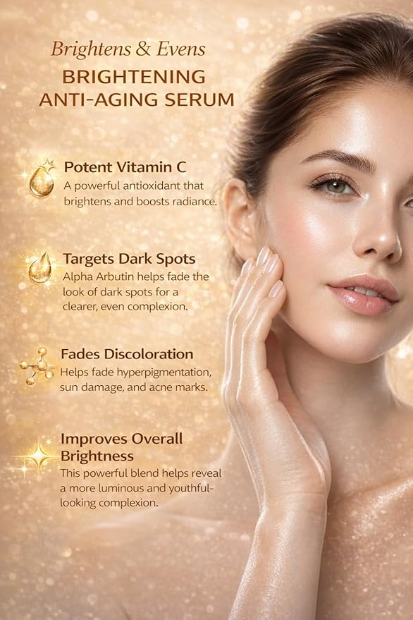 Luxury Vitamin C Serum with Alpha Arbutin – Advanced Dark Spot & Hyperpigmentation Corrector – Brightens & Evens Skin Tone – Small Batch, USA Made Skincare – 1 oz