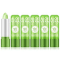 Ownest 5 Pcs Aloe Vera Lip Balm, PH Color Changing Lipstick, Change from Green to Natural Pink, Deep Hydrating Tinted Lip Balm, Daily Lip Moisturizer for Dry Cracked Lips, with Real Aloe Vera
