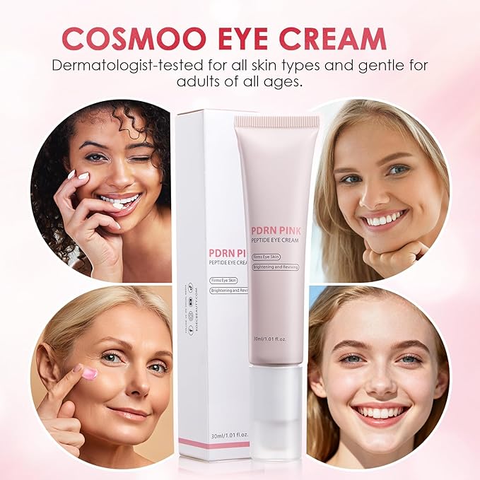 PDRN Pink Peptide Eye Cream,Under Eye Cream For Dark Circles with Niacinamide, Retinol & Hyaluronic Acid to Fight Fine Lines,Wrinkles,Puffiness And Bags Under Eyes,Korean Skin Care 30ml/1.01 fl. oz