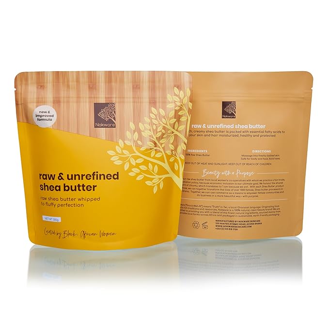 Raw Shea Butter - 100% Natural, Lightweight, Ghana Shea Butter Whipped for Hair, Face & Body - Unrefined, Pure, Handmade, Vegan, Eco-friendly, Skincare- 350g