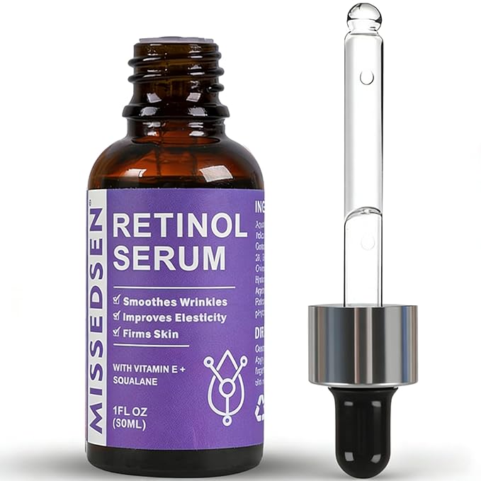 Retinol Serum for Face anti aging with Squalane Oil & Vitamin E Oil for Skin Care Night Repair Serum for Oily, Combination, Dry & Mature Skin for Daily Use 1Fl oz