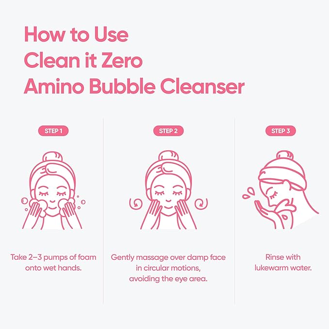 BANILA CO Clean It Zero Amino Bubble Cleanser | pH-Balanced Foaming Facial Cleanser for Sensitive Skin | Daily Moisturizing Face Wash with Hyaluronic Acid & Ceramide (300ml / 10.14 fl. oz)