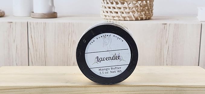 TSA Handmade Whipped Mango Lavender Body Butter Cream, Luxury Body Lotion for Dry Skin, Daily Moisturizing Shea Butter, Sunflower Oil, Mothers, Fathers, Women, Men, Teens, 3.5 oz Jar