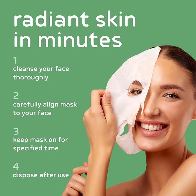 PB & JAY Purenature Facial Mask – Premium Quality Korean Sheet Mask for Sensitive Skin – Korean Collagen Essence Calming Facemask Sheet (Aloe Vera)