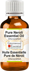 Greenwood Essential Neroli Essential Oil (Citrus aurantium) Pure | Non-Sticky | Non-Greasy | Lightweight | Men & Women | All Skin Types | Steam Distilled 30ml (1 oz)