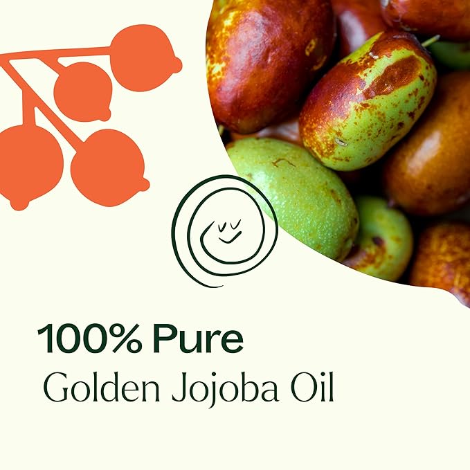 Plant Therapy Jojoba Golden Carrier Oil 2 oz 100% Pure, Cold-Pressed, Natural, GMO-Free Jojoba Oil for Skin, Hair, Nails & Essential Oils