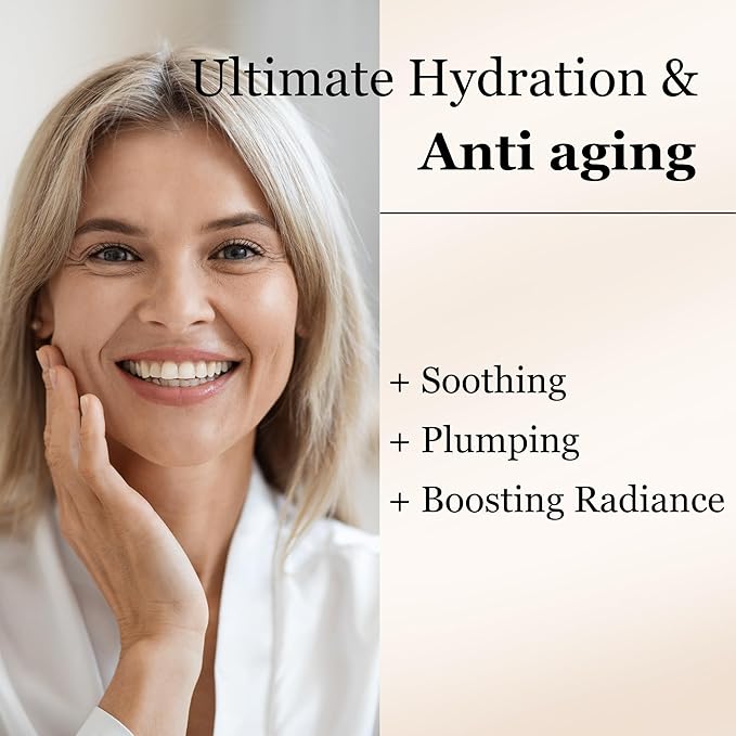 Deep Hydration & Soothing Facial Serum with Hyaluronic CoQ10, Vitamin B, Vitamin C & Chamomile | Face Serum for Sensitive Skin, Non-Greasy 1floz