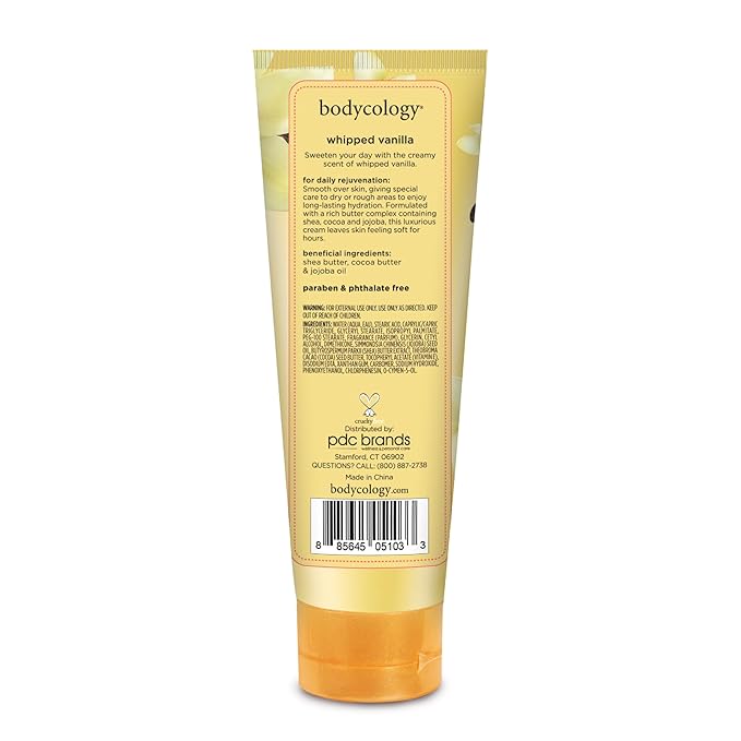 Bodycology Shea Butter Body Cream, Whipped Vanilla, 8 oz (Pack of 2)