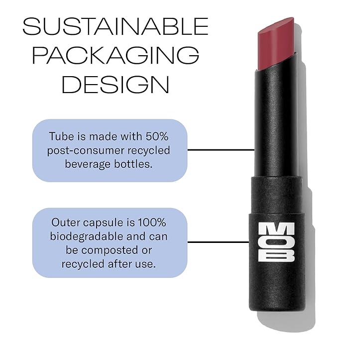 MOB Beauty Hydrating Shine Lip Balm, M24 Soft Berry Plum Tinted Lip Balm Stick with Jojoba and Sunflower Oils, Moisturizing Glossy Finish, Vegan, Cruelty Free