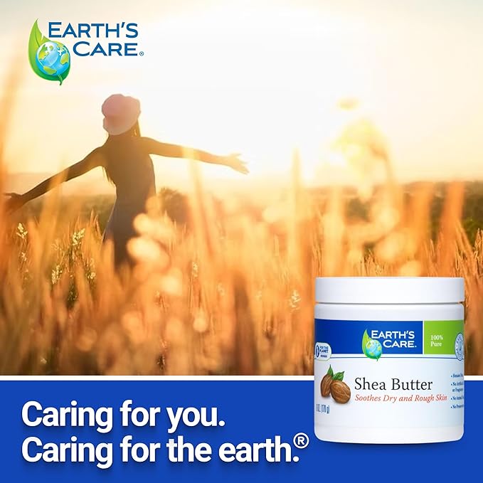 Earth's Care Shea Butter - 100% Pure Natural African Shea Butter for Body, Hair and DIY Projects 6 OZ