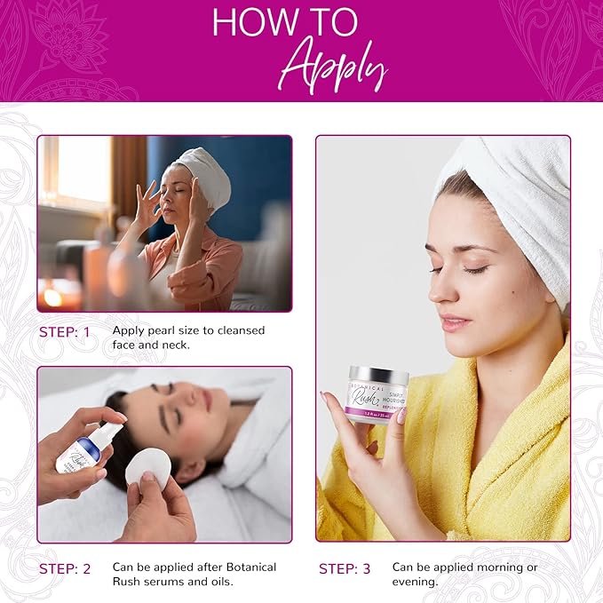 BOTANICAL RUSH Simply Nourished Cream, Squalane from Olives Provide Unique Moisturizing, Enhancing Natural Barrier Function, For All Skin Types, 1.2 Fl Oz Bottle