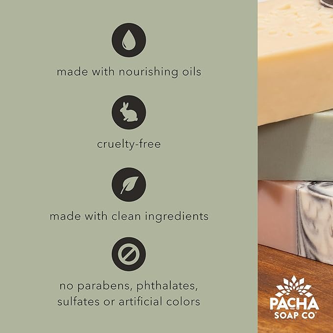 Pacha Soap Co. Body Lotion - Santal & Amber, Hydrating & Nourishing Formula with Clean Ingredients and Essential Oils, Dye Free, SLS Free, Paraben Free, Made in the USA, 2-Pack (16 fl oz Each)
