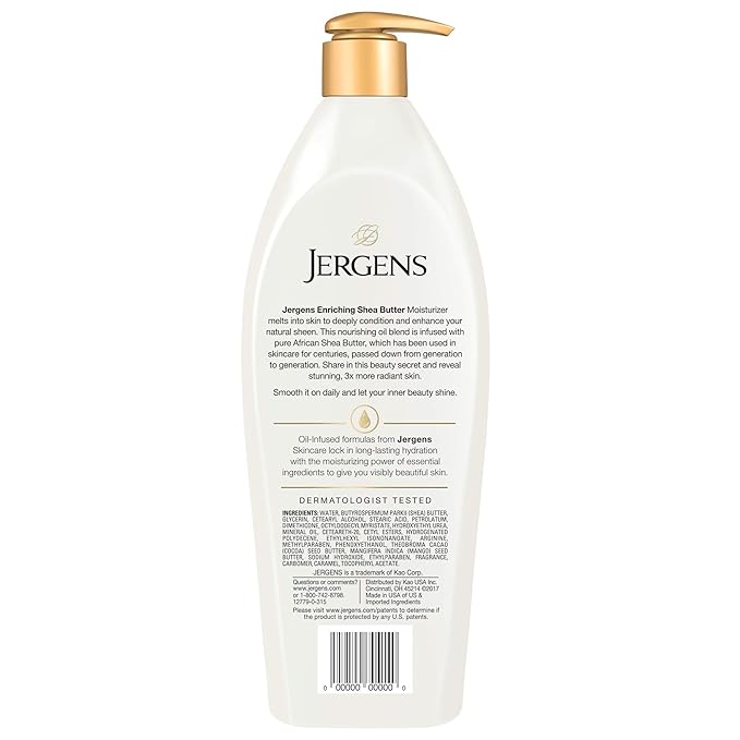 Jergens Shea Butter Deep Conditioning Moisturizer, 3X More Radiant Skin, 26.5 Ounces (Pack of 6), with Pure Shea Butter, Dermatologist Tested (Packaging May Vary)