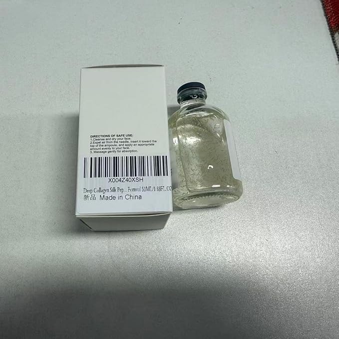 Deep Collagen Silk Peptide Lifting Ampoule Serum，Korean Facial Essence,Firming Wrinkle-Smoothing Hydrating，Non-Greasy Gentle Formul 50ML/1.69FL.OZ