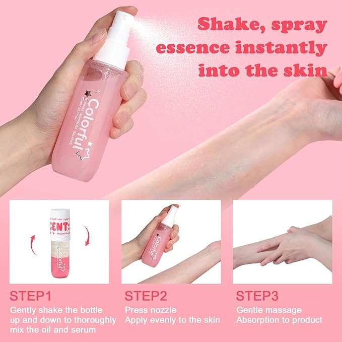 Nourishing Skin Essence Oil, Half Botanical Extracts, Locks Moisture, Smooths Dryness, Half Plant Essence Water, Deep Hydration, Firms Skin. Classic Rose Scent.