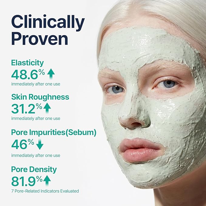 Loyly Green Mud Vegan Collagen Mask | Non-Drying Face Mask | Revitalizing Elasticity, Anti-Aging | Pore & Sebum Care | Calming & Nourishing | 18% Bentonite & Kaolin | Korean Skin Care (3.17 fl oz)