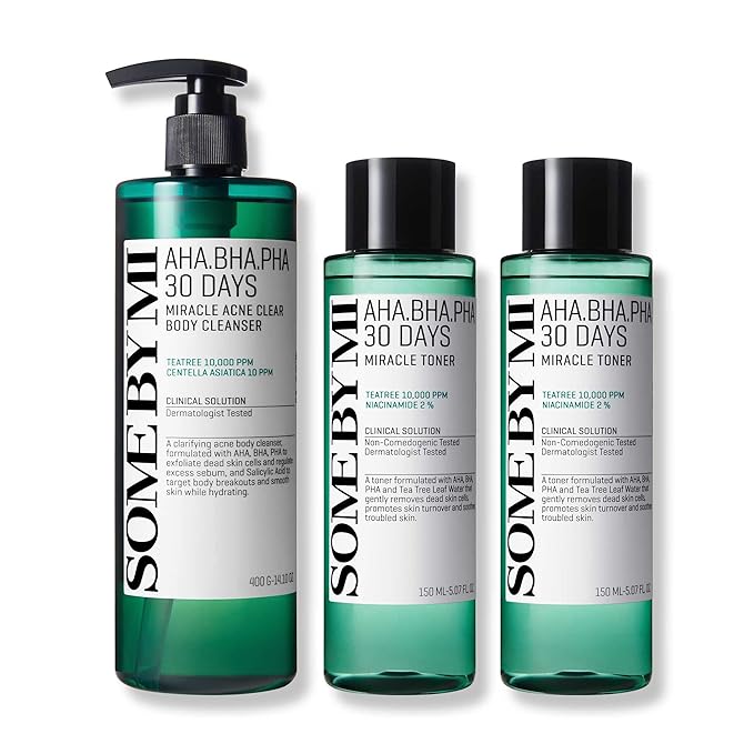 SOME BY MI AHA BHA PHA 30 Days Miracle Toner 2EA & Miracle Acne Clear Body Cleanser
