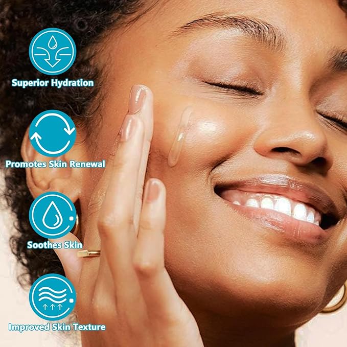 2.3% Hyaluronic Acid Serum for Face with 1% Snail Secretion Filtrate Deep Moisturizing Anti-Aging Anti-Wrinkle (3Pack-Each 15g)