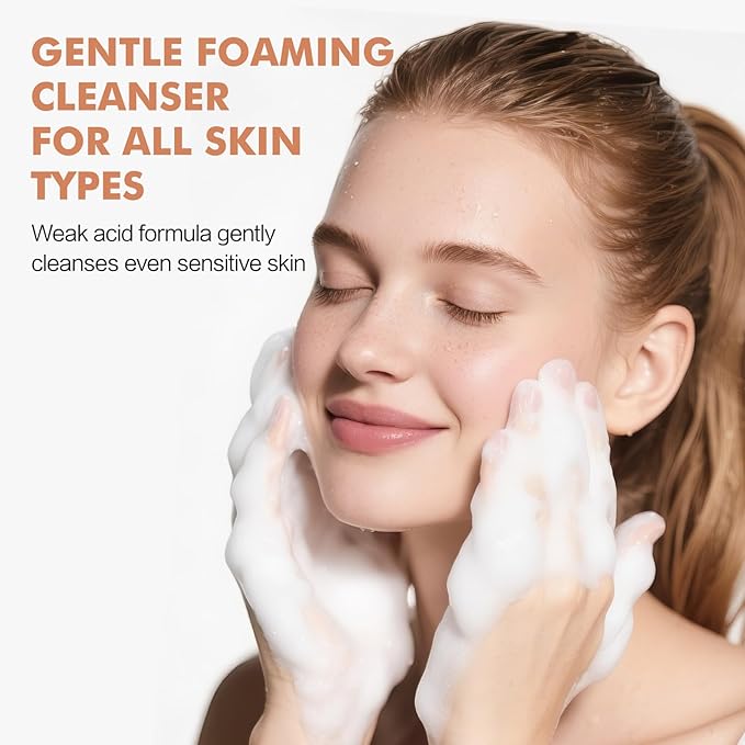 CARSLAN Face Wash, Gentle Hydrating Foaming Facial Cleanser, Soothing Cleansing Mousse, Deep Cleans Pores, Makeup Remover, Daily Face Cleanser for All Skin Types (1.69 Fl Oz)