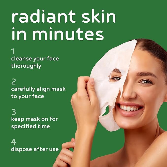PB & JAY Purenature Facial Mask – Premium Quality Korean Sheet Mask for Oily & Blemish-Prone Skin – Korean Collagen Essence Clarifying Facemask Sheet (Tea Tree)