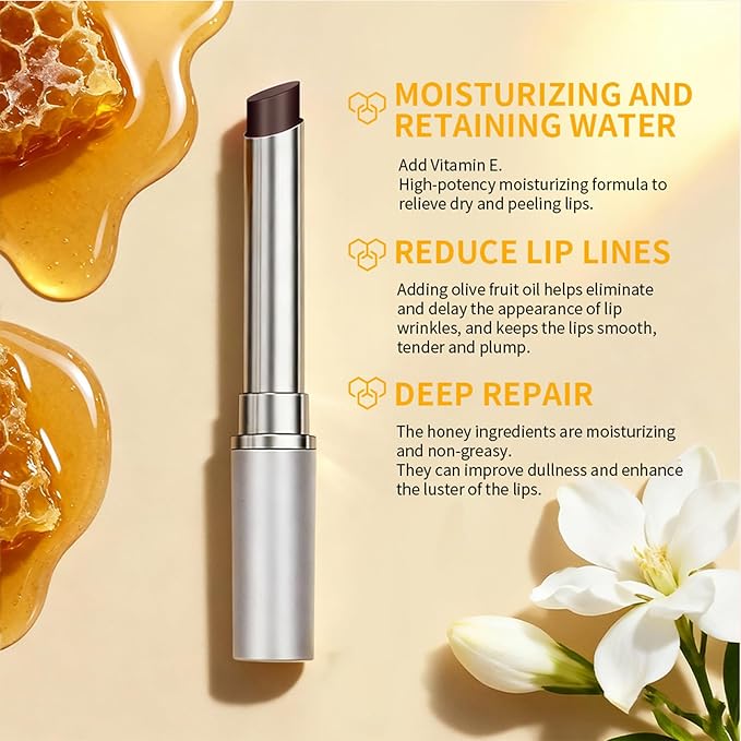 Honey Lip Tinted Lip Balm, Nourishing Hydrating Natural Color, Moisturizing Lip Care for Soft Lips for Daily Use, Enhances Lips with a Subtle Tint, Long Lasting, Lightweight